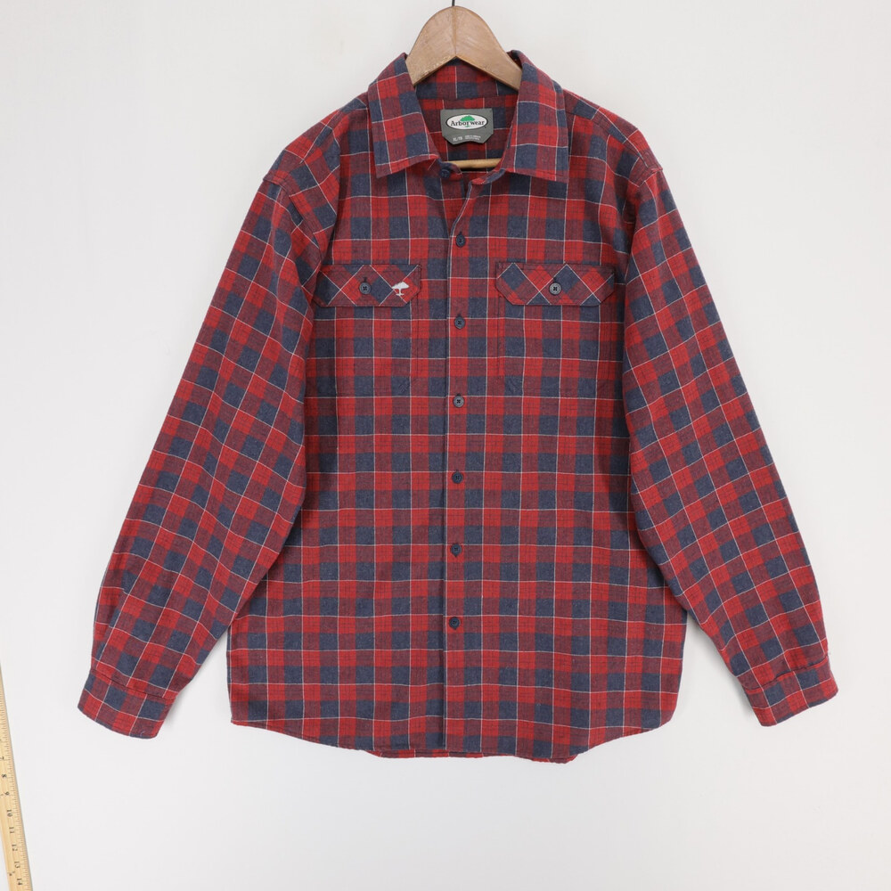 Arborwear Shirt Mens XL Red Plaid Long Sleeve Button Up Flannel Workwear